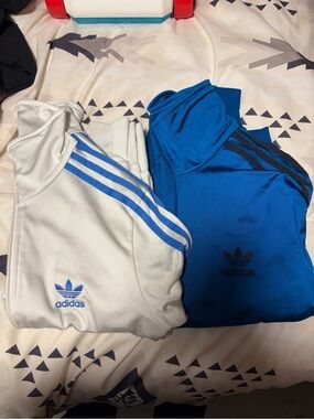 Adidas Track Jacketd - White & Royal Blue